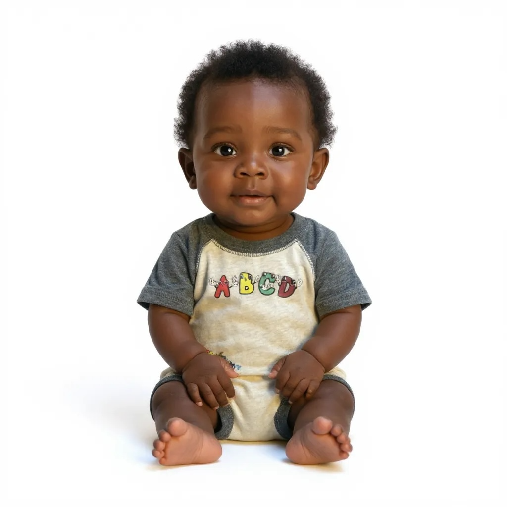 Gray on Light Gray Infant ABCD body suit