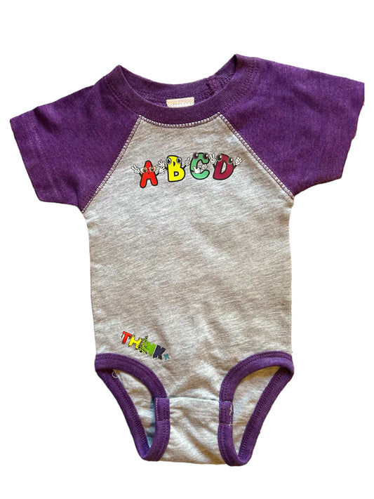 Purple and Gray Infant ABCD Body Suit