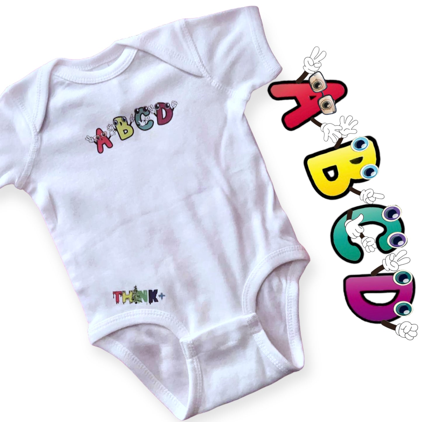 White Infant Alphabet Body Suit