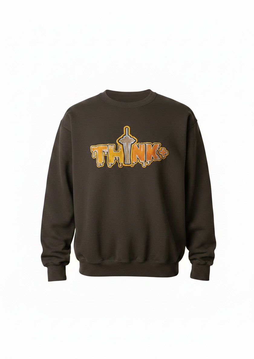 Brown Think+ Space Needle Sweatshirt